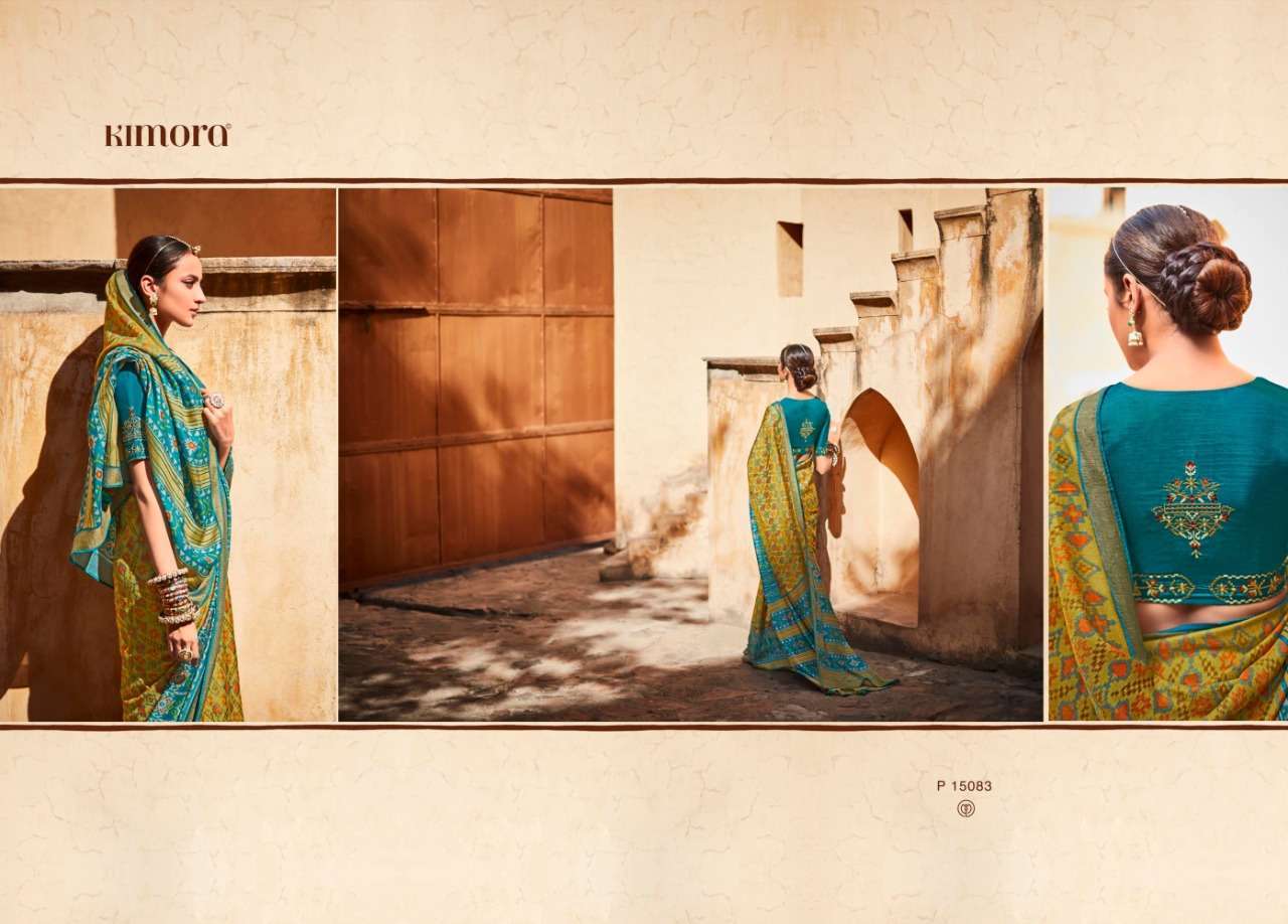 Kimora presents meera vol-5 15081-15091 brasso designer fancy sarees catalog wholesaler