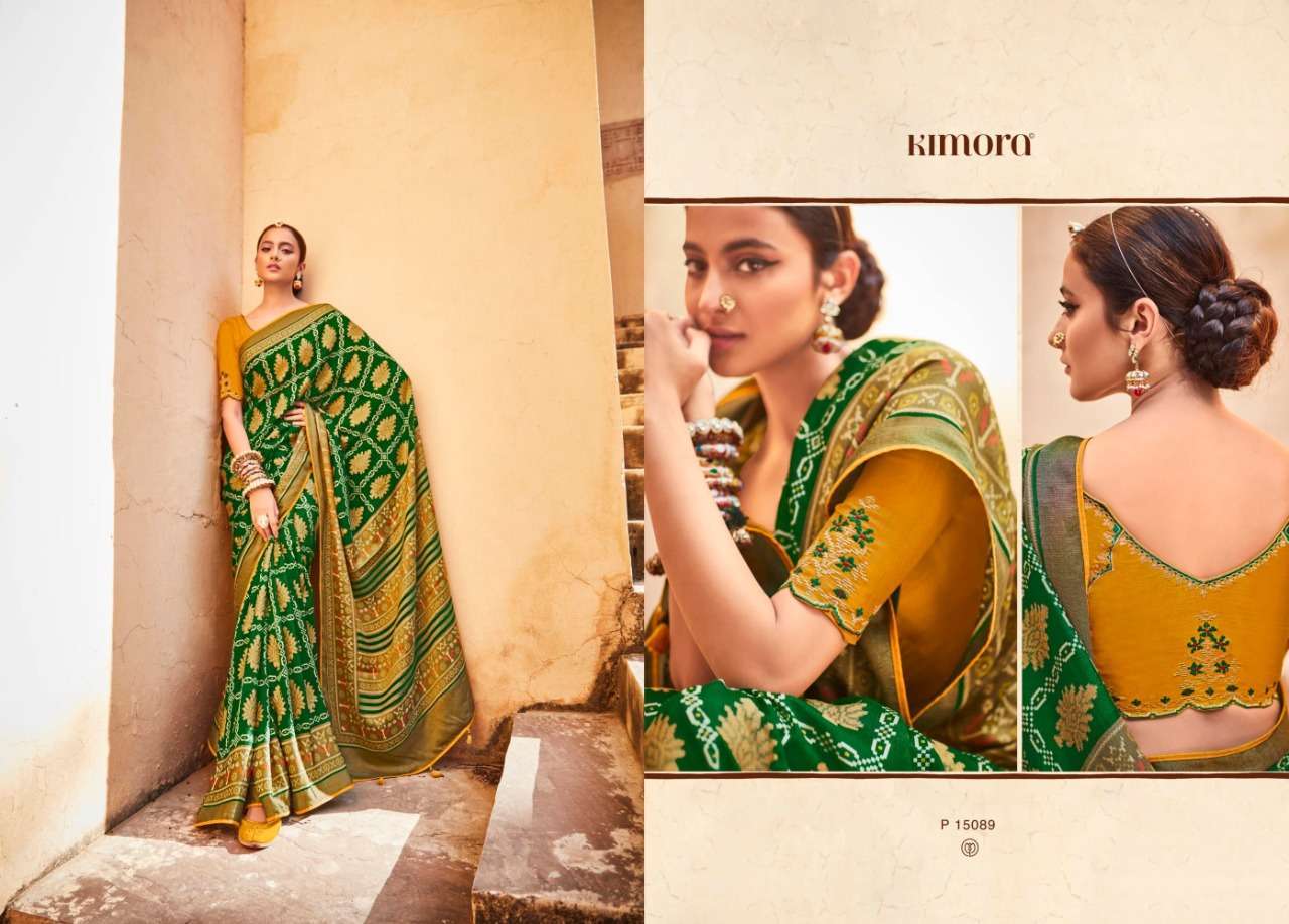 Kimora presents meera vol-5 15081-15091 brasso designer fancy sarees catalog wholesaler
