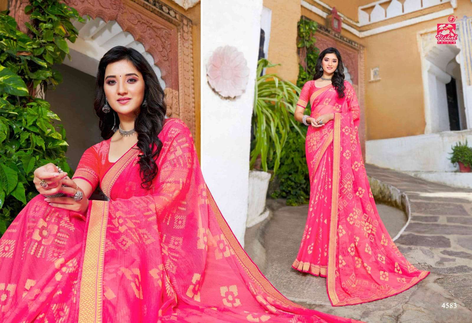 Vishal presents Nimrat georgette printed sarees catalog wholesaler 