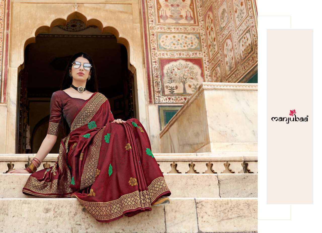 MANJUBAA PRESENTS MANORAMA SILK SOFT BANARASI SATIN SILK DESIGNER SAREES CATALOG WHOLESALER