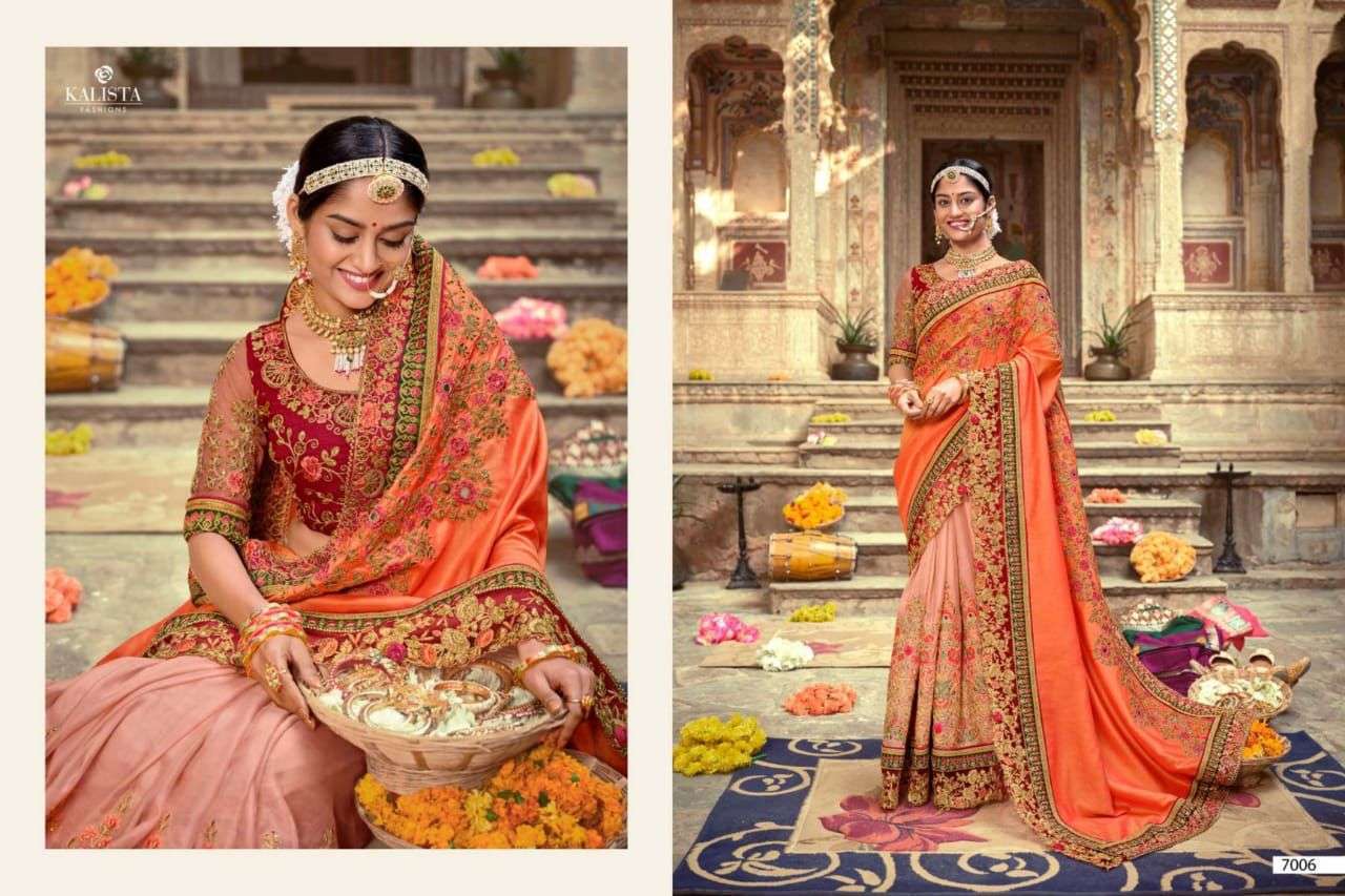 KALISTA PRESENTS KHWAAB VOL-18 GLASS ORGANZA DESIGNER SAREES CATALOG WHOLESALER