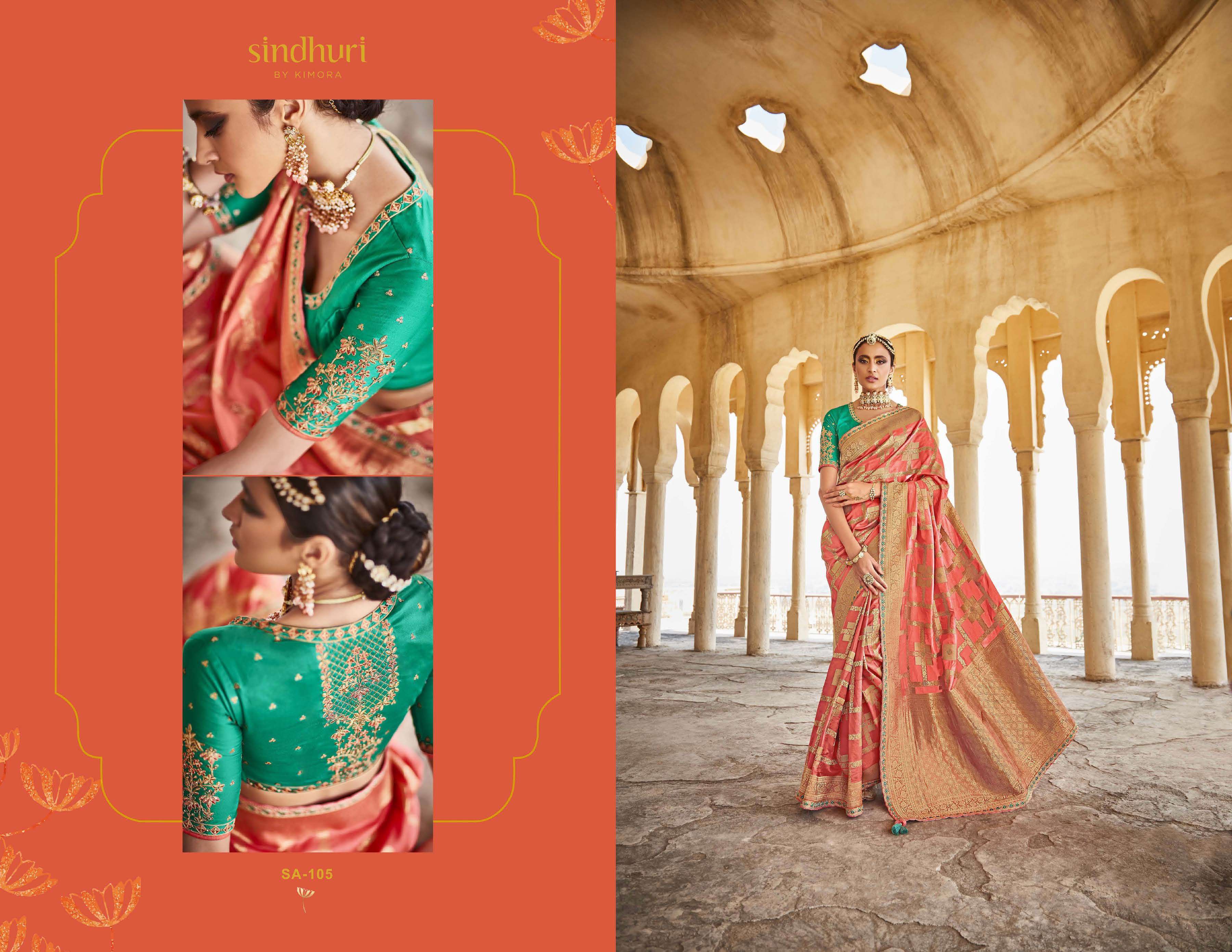 KIMORA SAREES PRESENTS RANI 101-109 SERIES SILK WEDDING SAREE INDIAN FESTIVE WEAR SAREES CATALOG WHOLESALER