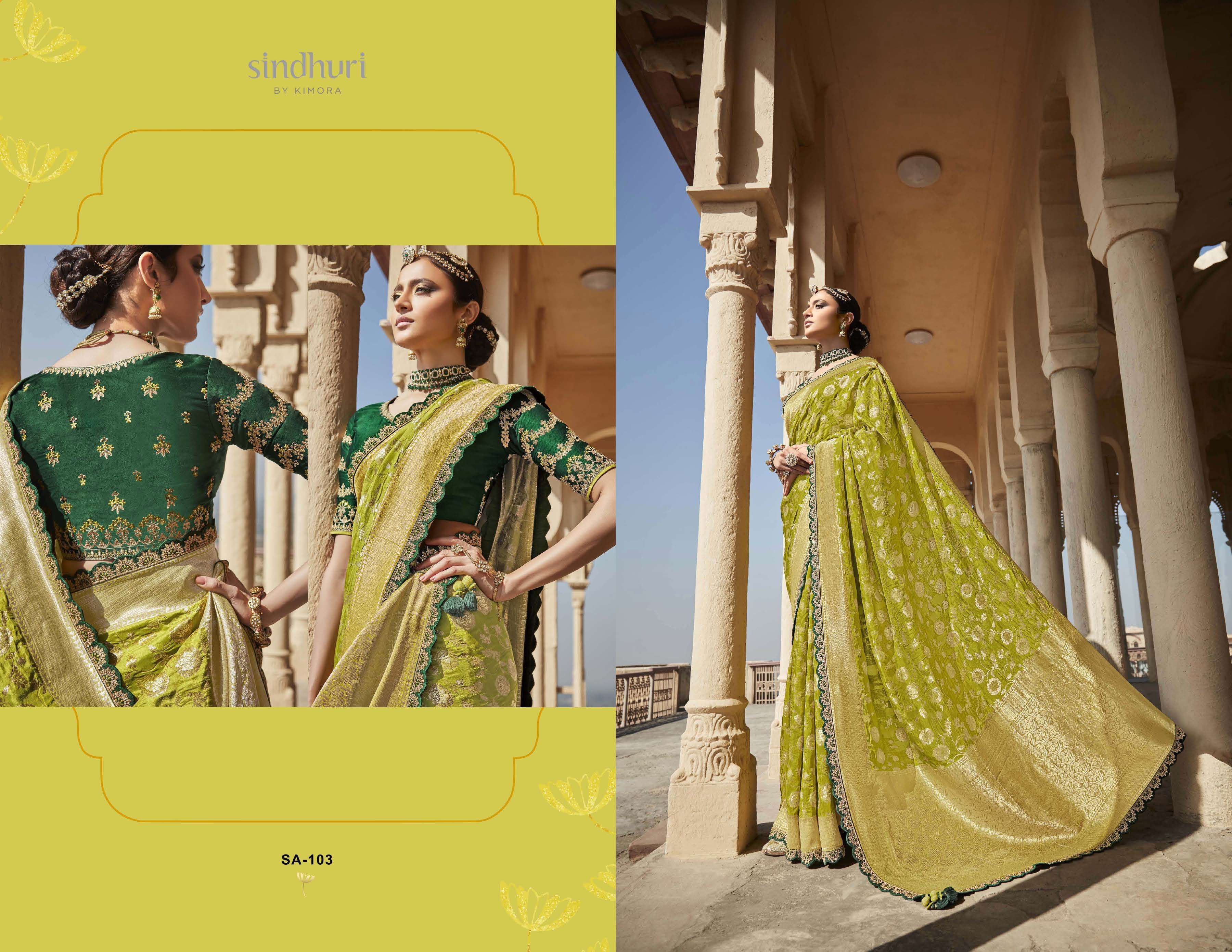 KIMORA SAREES PRESENTS RANI 101-109 SERIES SILK WEDDING SAREE INDIAN FESTIVE WEAR SAREES CATALOG WHOLESALER