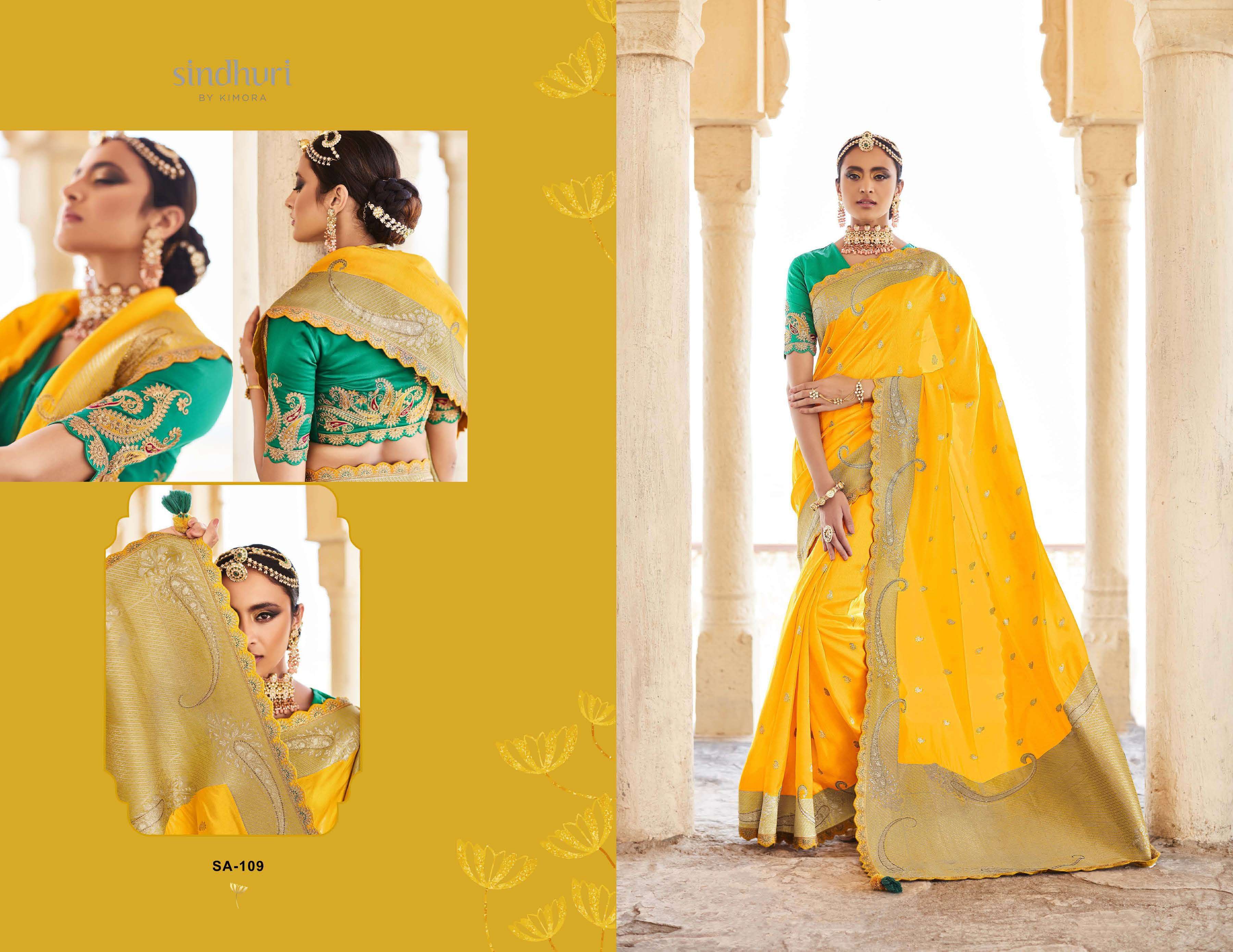 KIMORA SAREES PRESENTS RANI 101-109 SERIES SILK WEDDING SAREE INDIAN FESTIVE WEAR SAREES CATALOG WHOLESALER