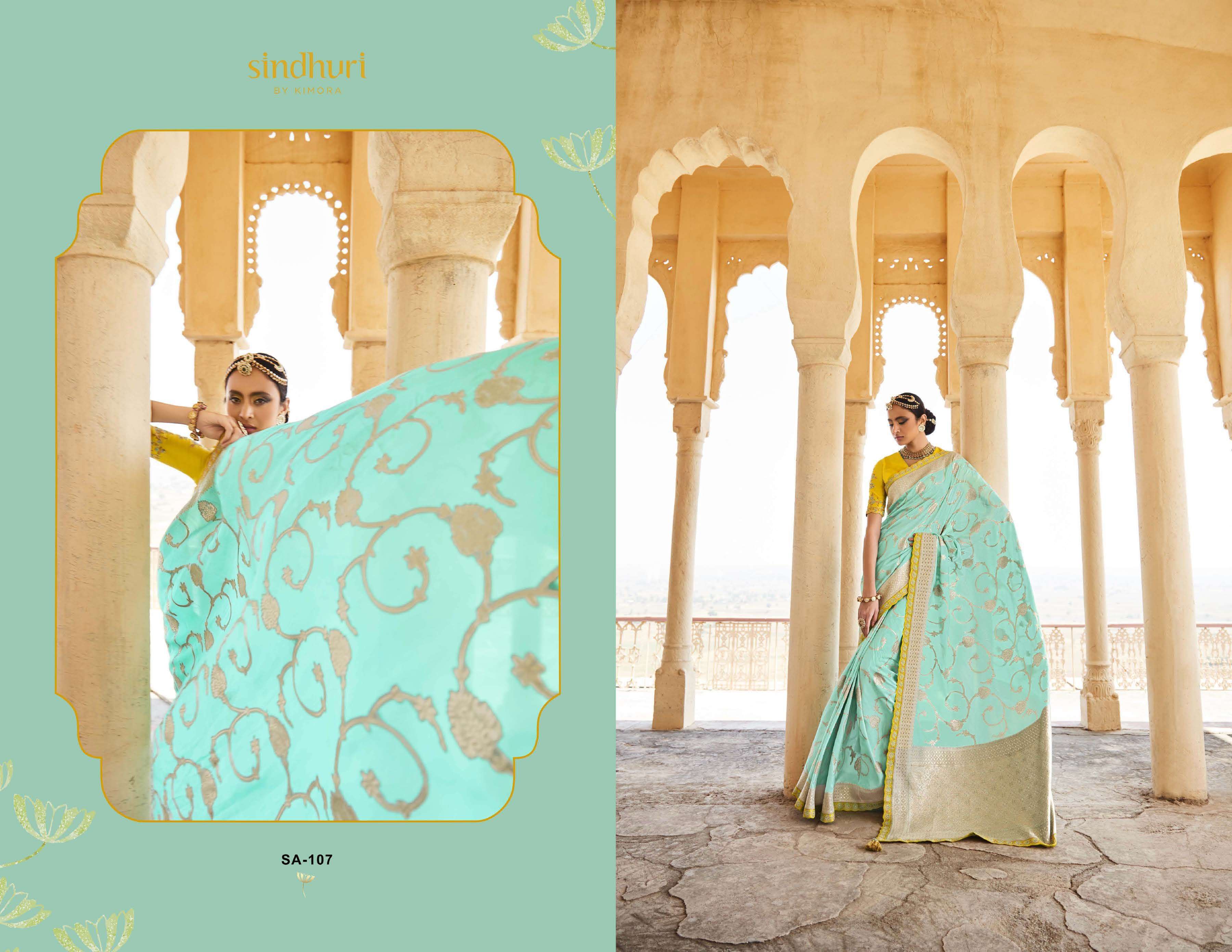 KIMORA SAREES PRESENTS RANI 101-109 SERIES SILK WEDDING SAREE INDIAN FESTIVE WEAR SAREES CATALOG WHOLESALER