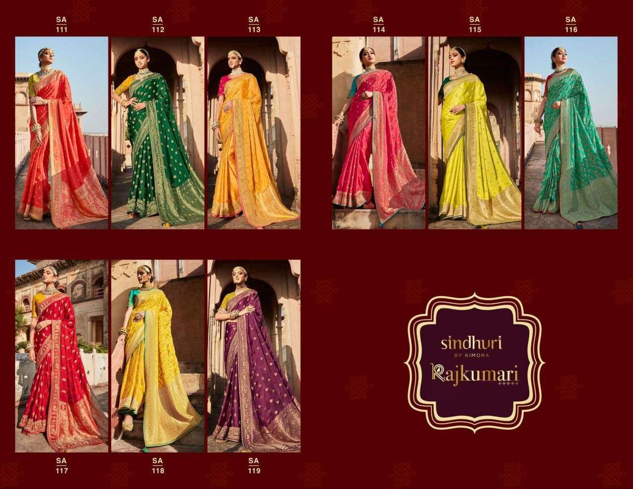 Kimora presents Rajkumari dola silk bridal exclusive designer sarees catalog collection 