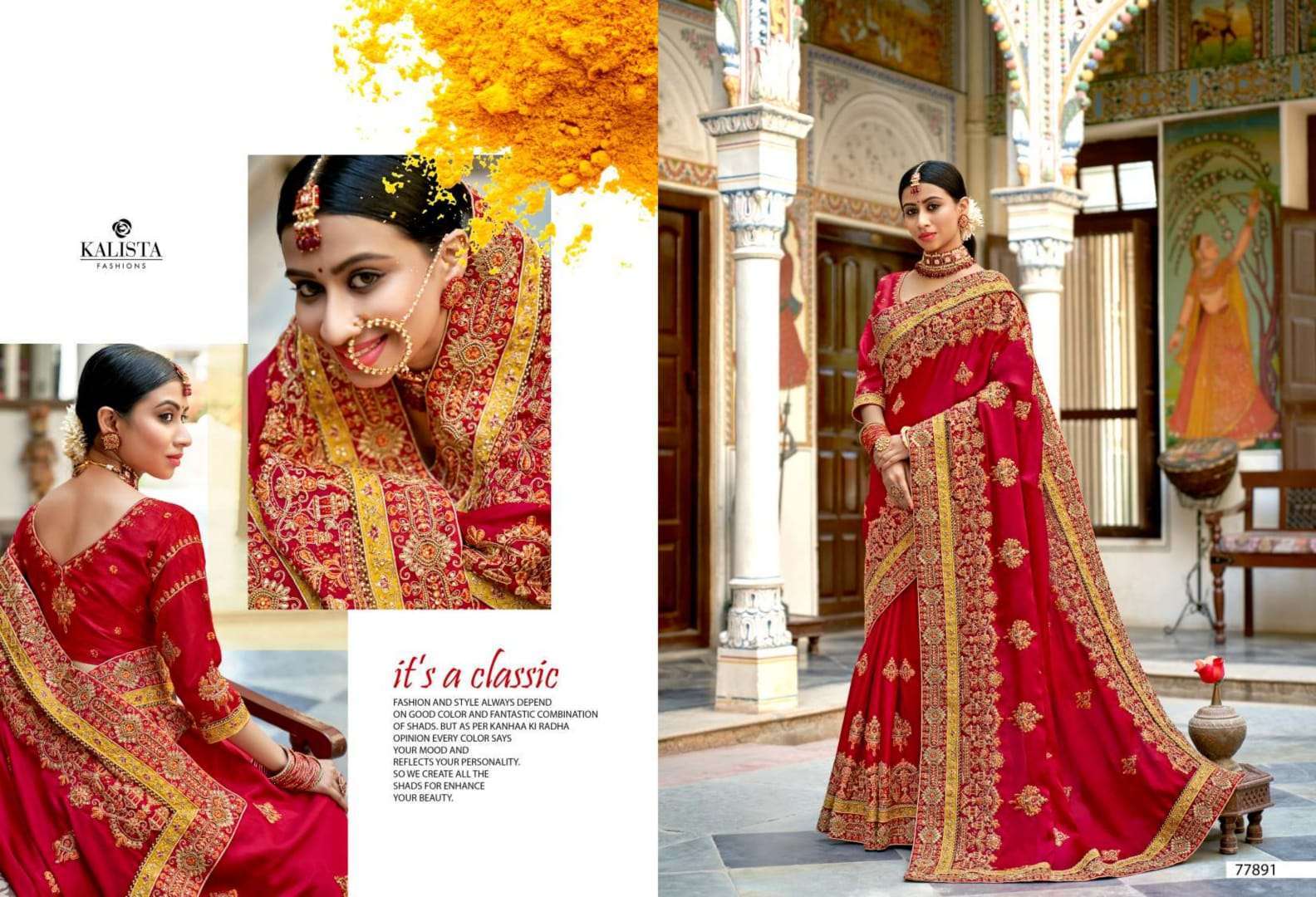  KALISTA PRESENTS GRUH LAXMI HEAVY EMBROIDERY FANCY SAREES CATALOG WHOLESALER