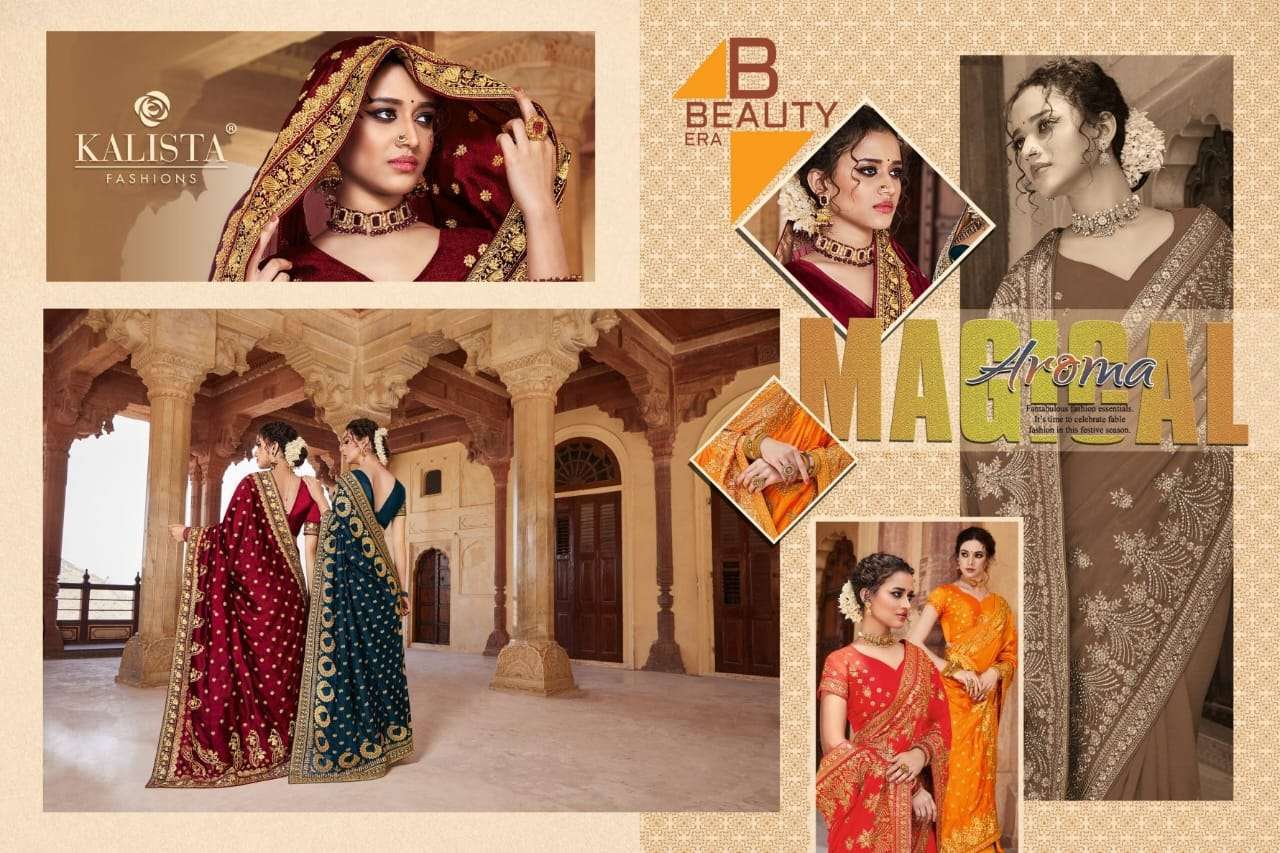 KALISTA PRESENTS VIRASAT GOLD VOL-3 VICHITRA SILK EMBROIDERY FANCY SAREES CATALOG WHOLESALER