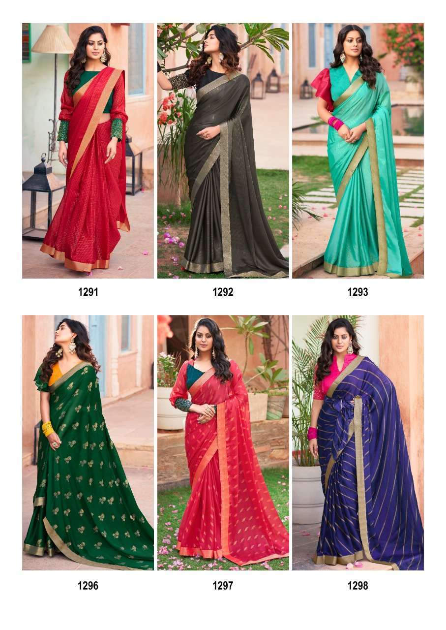 KASHVI PRESENTS KIARA FANCY SAREES WITH STONE WORK BLOUSE PATTERN CATALOG WHOLESALER 