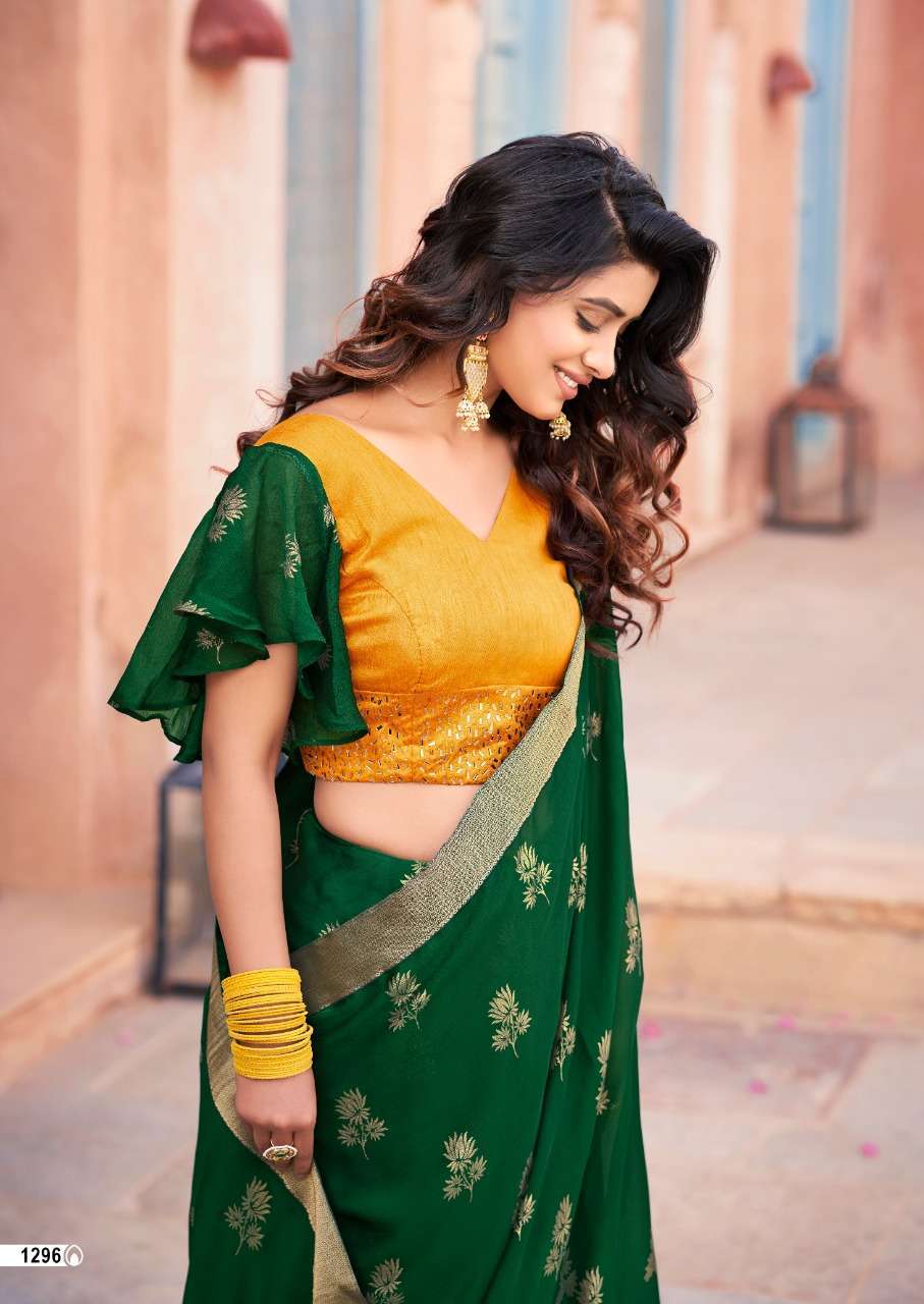 KASHVI PRESENTS KIARA FANCY SAREES WITH STONE WORK BLOUSE PATTERN CATALOG WHOLESALER 