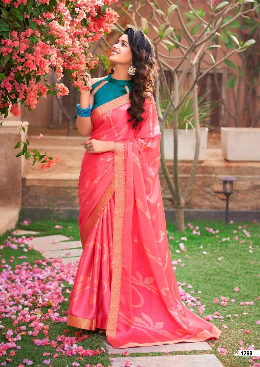 KASHVI PRESENTS KIARA FANCY SAREES WITH STONE WORK BLOUSE PATTERN CATALOG WHOLESALER 