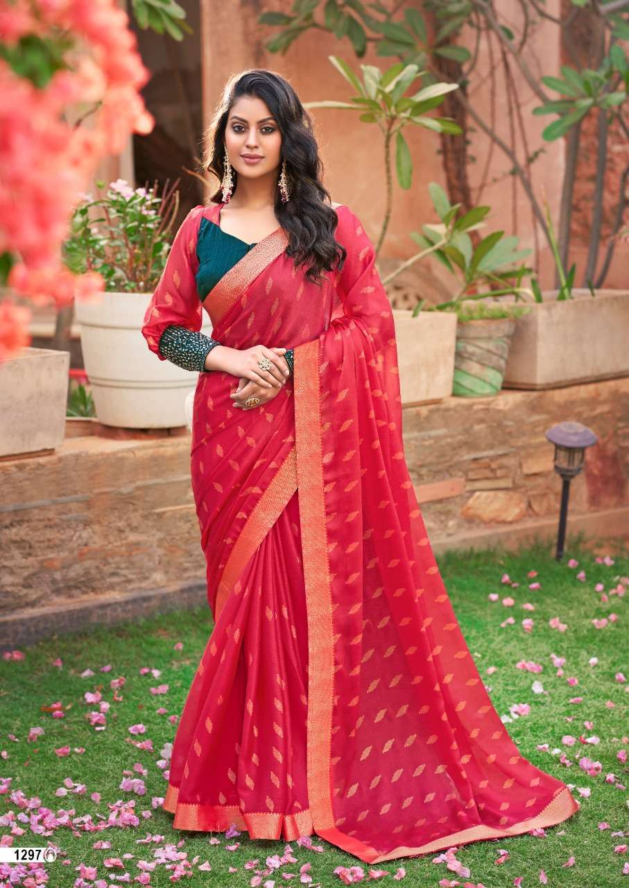 KASHVI PRESENTS KIARA FANCY SAREES WITH STONE WORK BLOUSE PATTERN CATALOG WHOLESALER 