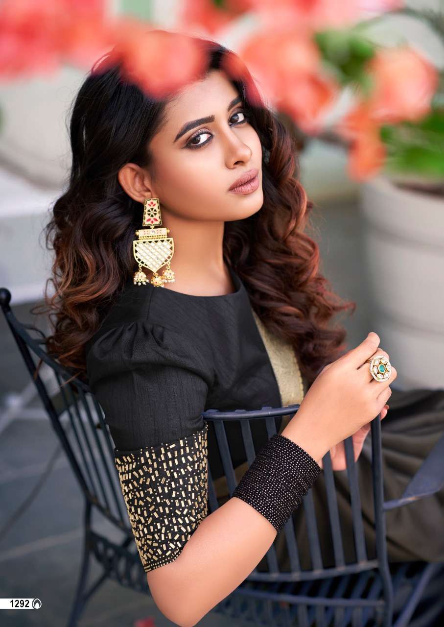 KASHVI PRESENTS KIARA FANCY SAREES WITH STONE WORK BLOUSE PATTERN CATALOG WHOLESALER 
