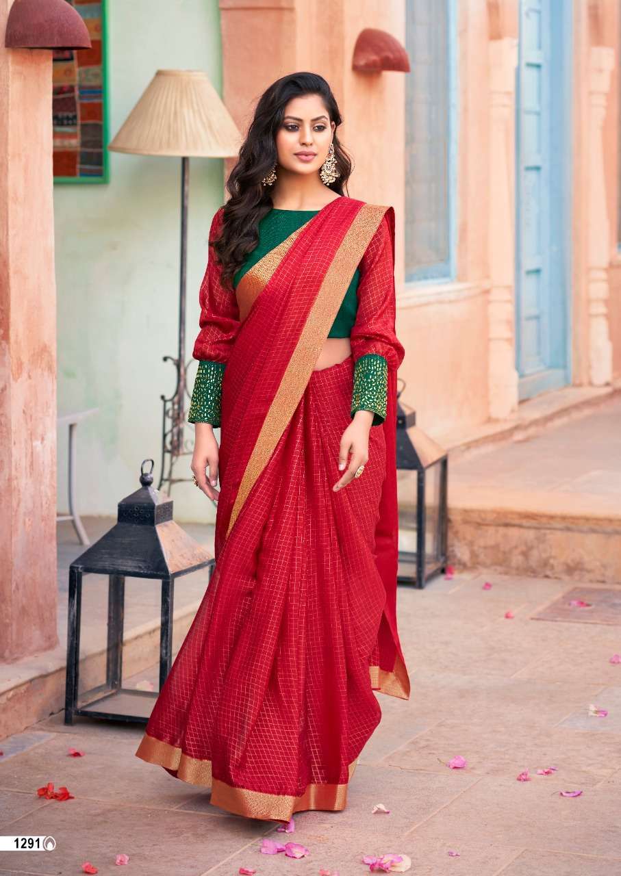 KASHVI PRESENTS KIARA FANCY SAREES WITH STONE WORK BLOUSE PATTERN CATALOG WHOLESALER 