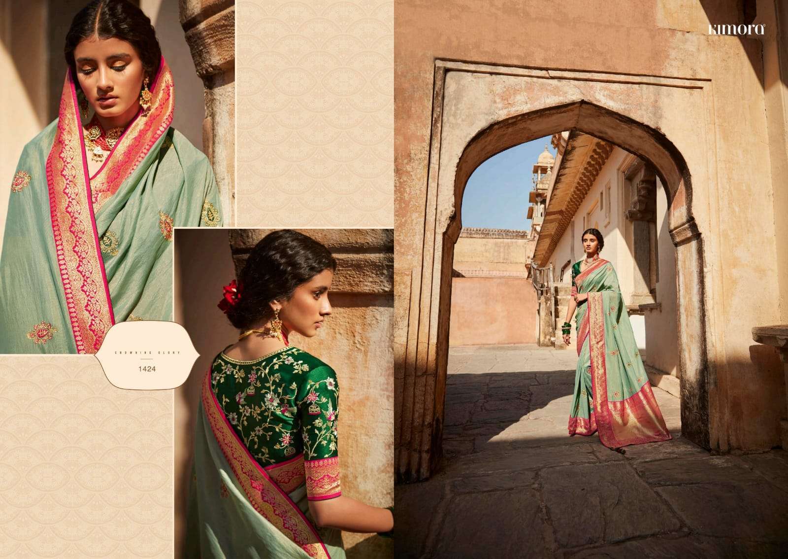 KIMORA PRESENTS SUNHERI VOL-17 HEAVY DESIGNER INDIAN CULTURE WEAR SAREES CATALOG WHOLESALER