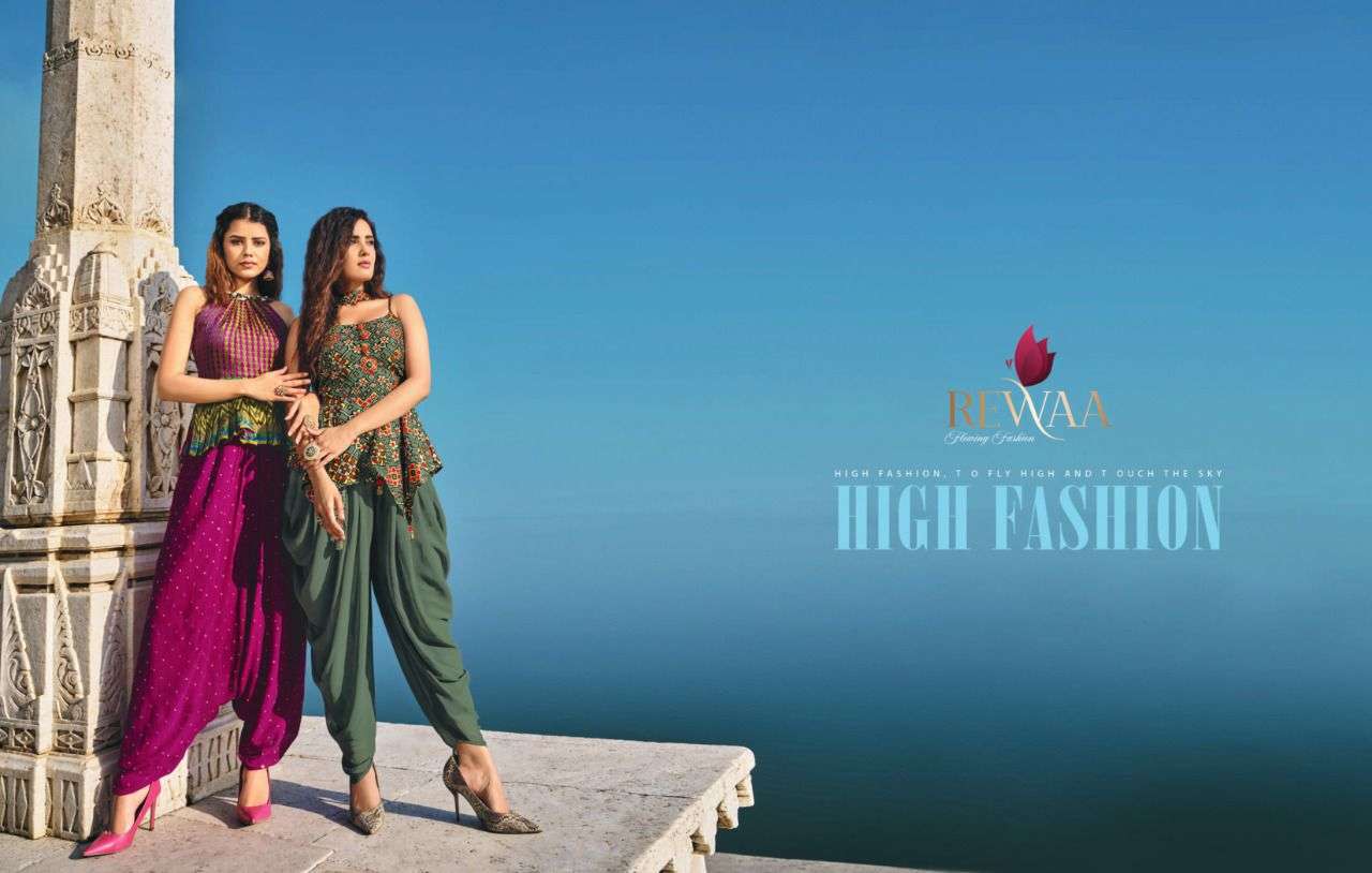 REWAA PRESENTS PARAMPARA VOL-1 HIT DESIGNS L-SIZE FANCY CROP TOP CATALOG WHOLESALER 
