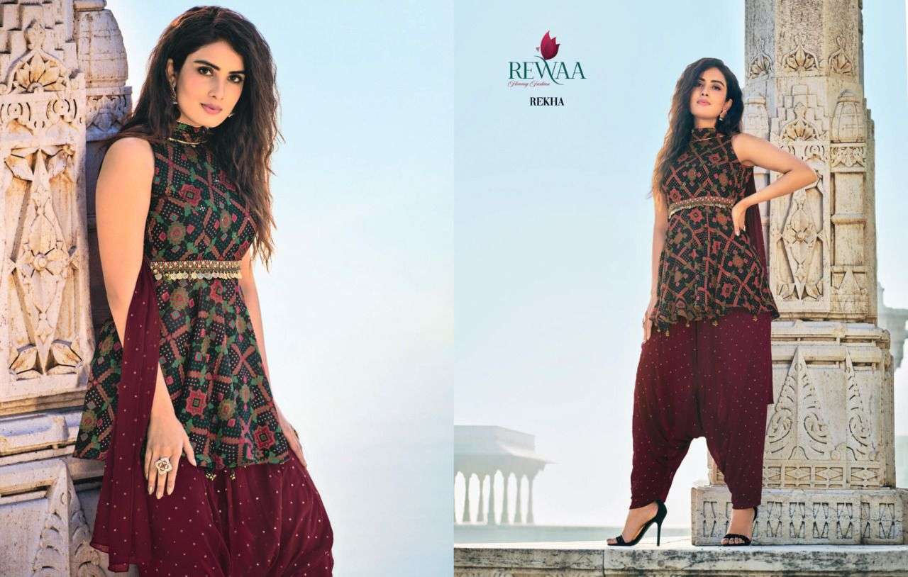 REWAA PRESENTS PARAMPARA VOL-1 HIT DESIGNS L-SIZE FANCY CROP TOP CATALOG WHOLESALER 