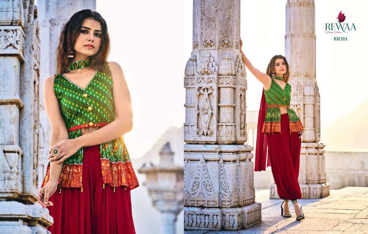 REWAA PRESENTS PARAMPARA VOL-1 HIT DESIGNS L-SIZE FANCY CROP TOP CATALOG WHOLESALER 