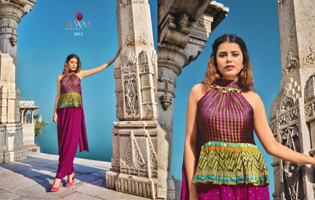 REWAA PRESENTS PARAMPARA VOL-1 HIT DESIGNS L-SIZE FANCY CROP TOP CATALOG WHOLESALER 