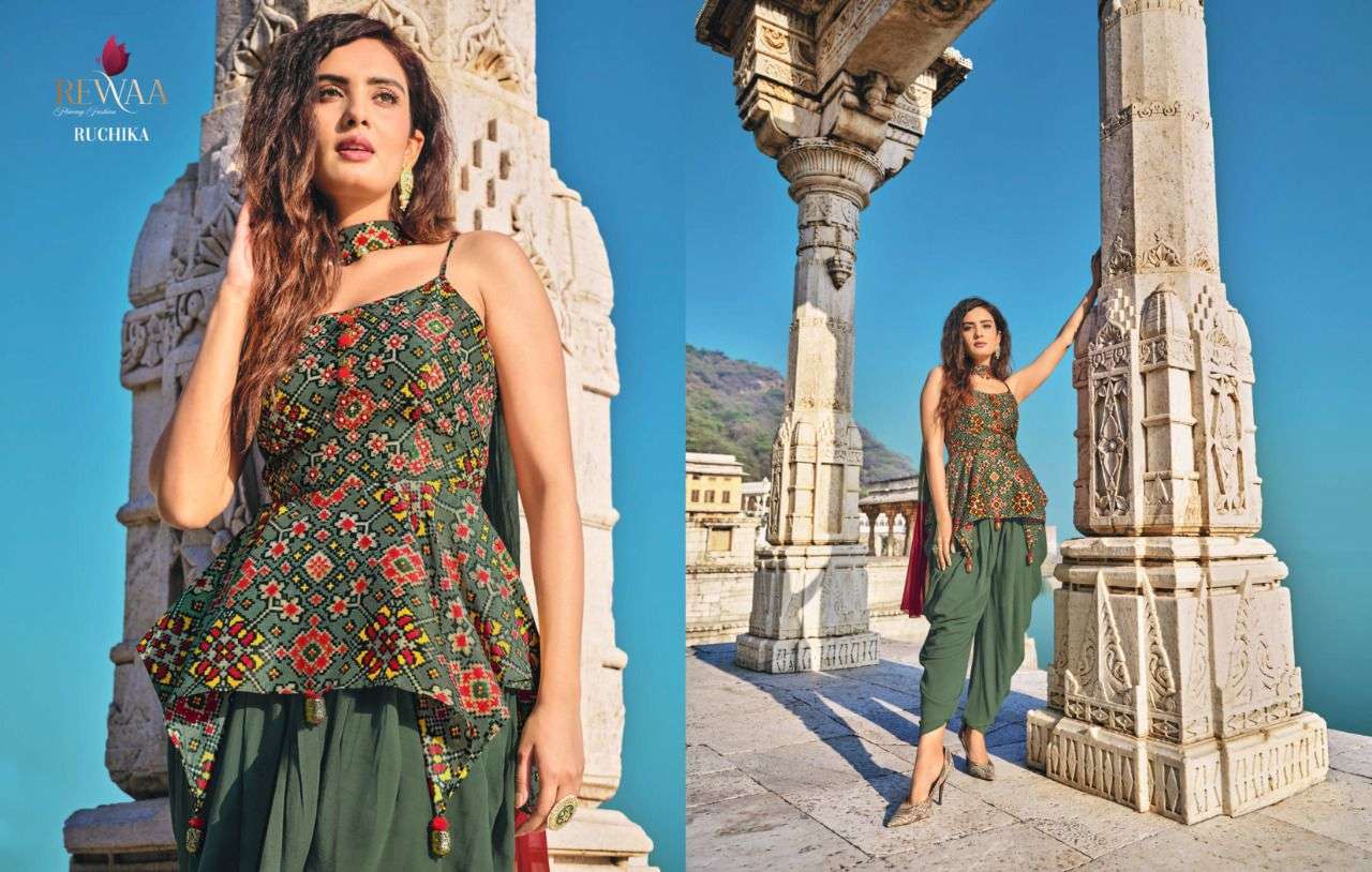 REWAA PRESENTS PARAMPARA VOL-1 HIT DESIGNS L-SIZE FANCY CROP TOP CATALOG WHOLESALER 