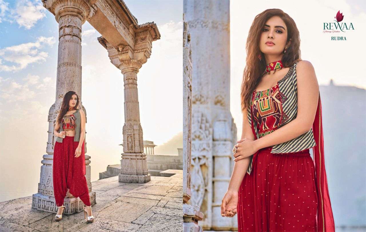 REWAA PRESENTS PARAMPARA VOL-1 HIT DESIGNS L-SIZE FANCY CROP TOP CATALOG WHOLESALER 