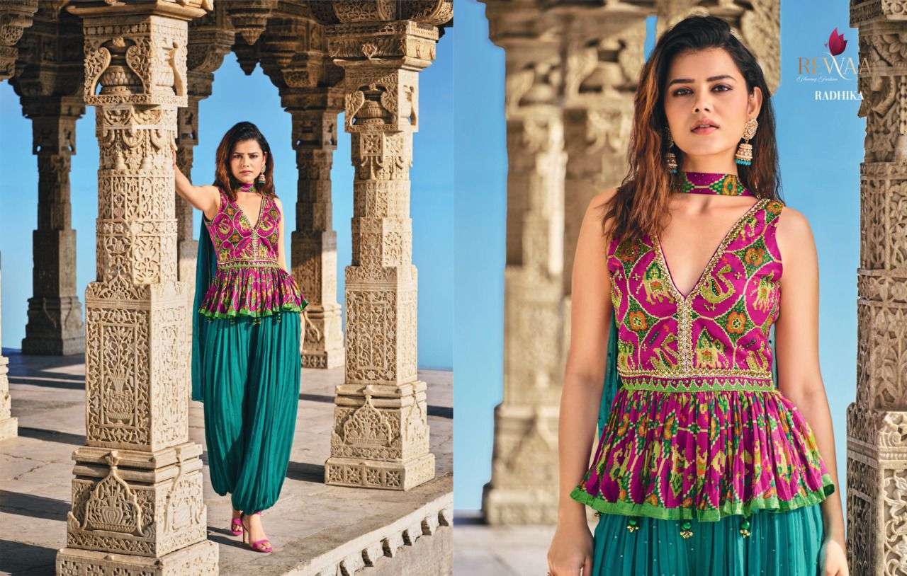 REWAA PRESENTS PARAMPARA VOL-1 HIT DESIGNS L-SIZE FANCY CROP TOP CATALOG WHOLESALER 