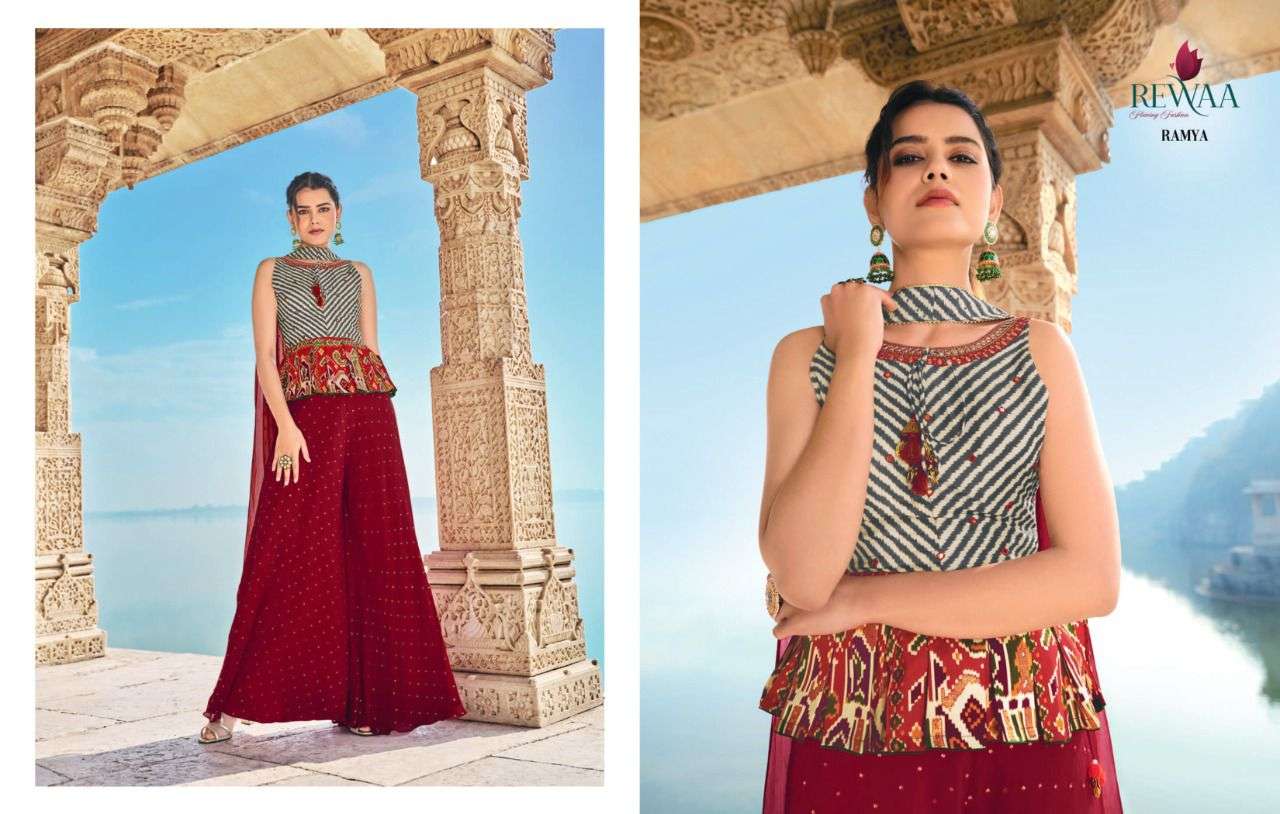 REWAA PRESENTS PARAMPARA VOL-1 HIT DESIGNS L-SIZE FANCY CROP TOP CATALOG WHOLESALER 