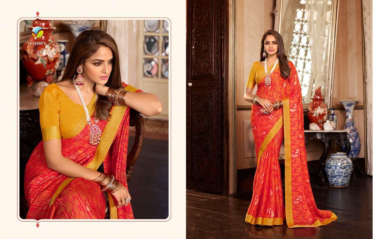 Vinay fashion presents Starwalk vol-71 viscose georgette printed sarees catalog wholesaler 