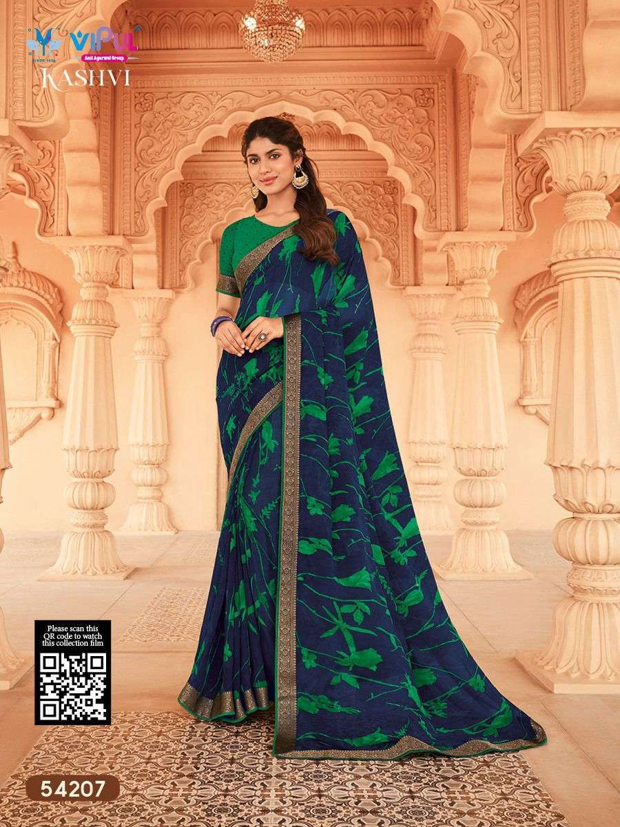 Kashvi Priyal Fancy Print Georgette Daily To Wear Branded Saree Supplier