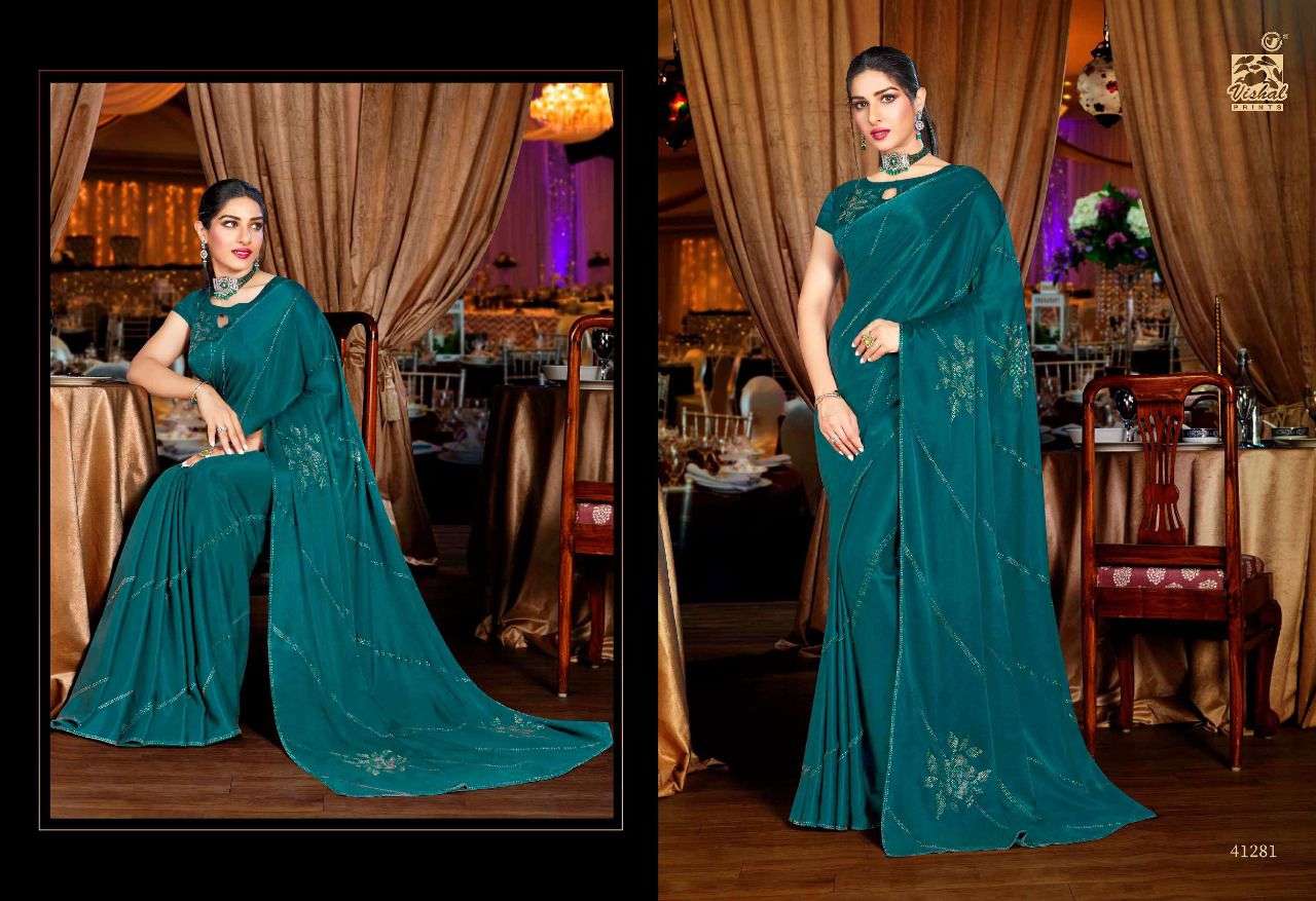 VISHAL FASHION PRESENTS DAMORE COLLECTION VOL-24 FANCY PARTY WEAR SAREES CATALOG WHOLESALER