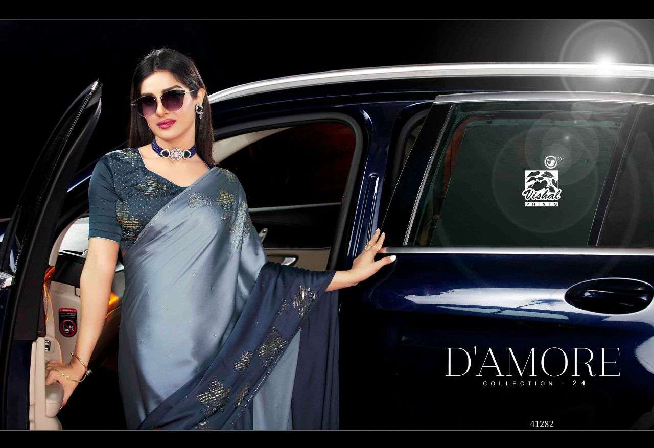 VISHAL FASHION PRESENTS DAMORE COLLECTION VOL-24 FANCY PARTY WEAR SAREES CATALOG WHOLESALER