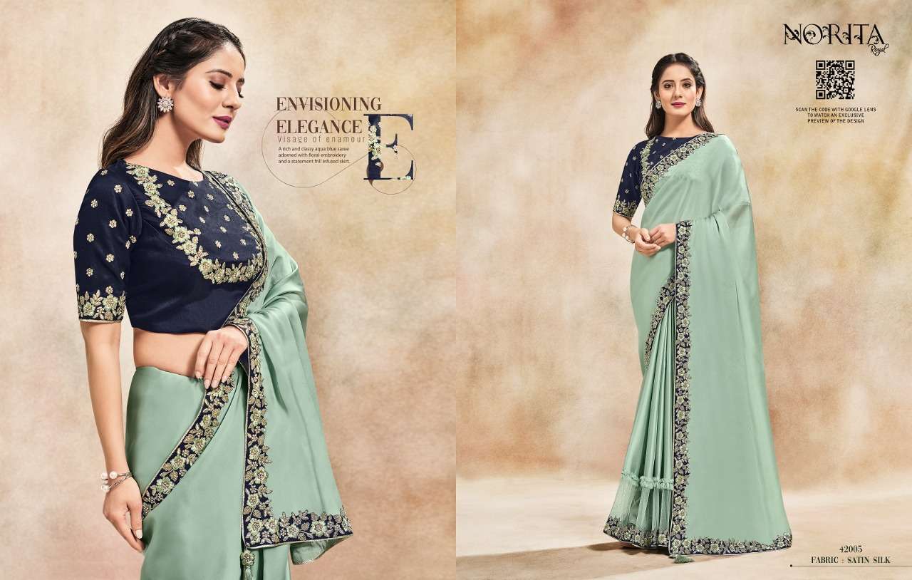 MAHOTSAV PRESENTS NORITA AMORIS 42003 TO 42020 SERIES DESIGNER FANCY SAREES CATALOG WHOLESALER 