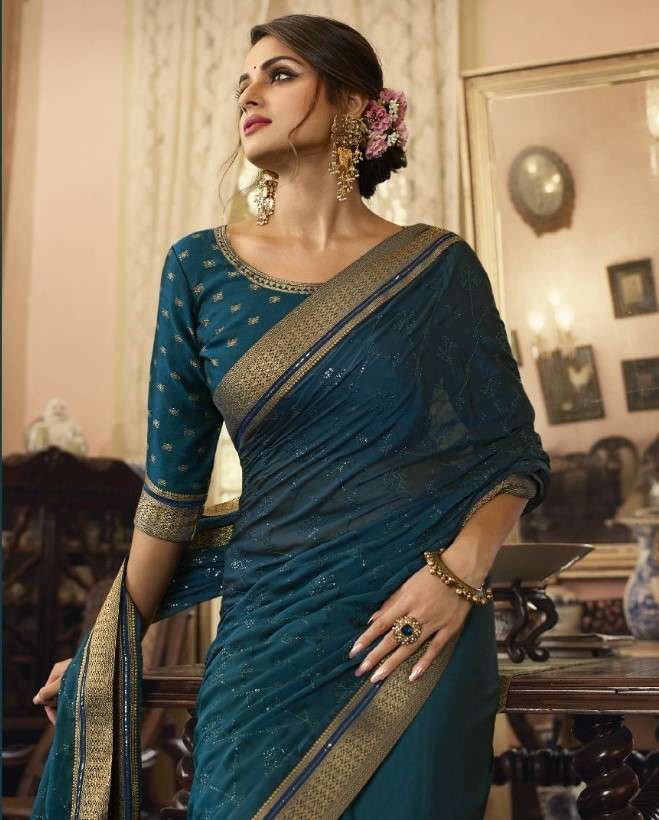 Vinay fashion presents Glowing georgette designer sarees catalog collection 