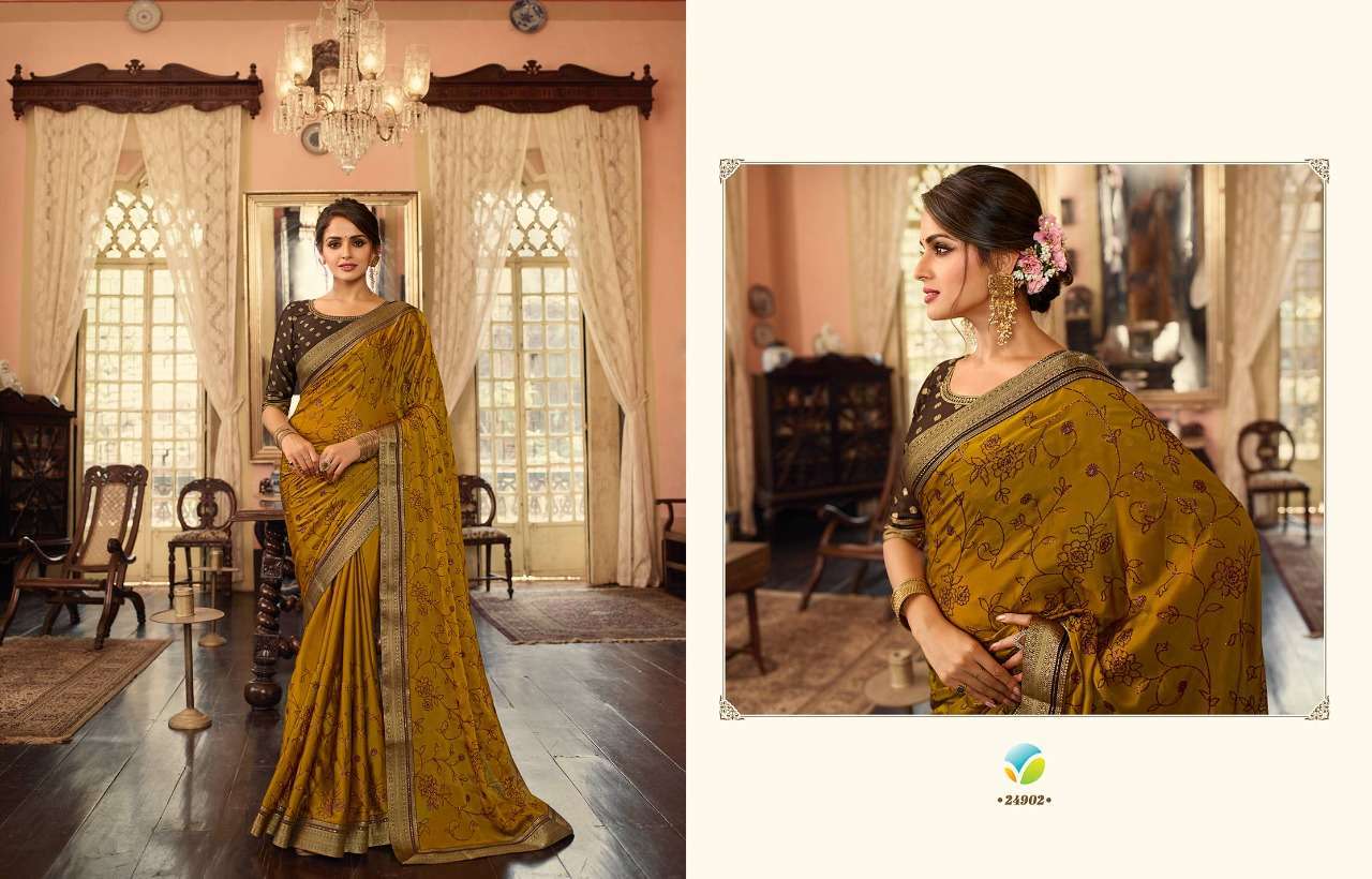 Vinay fashion presents Glowing georgette designer sarees catalog collection 