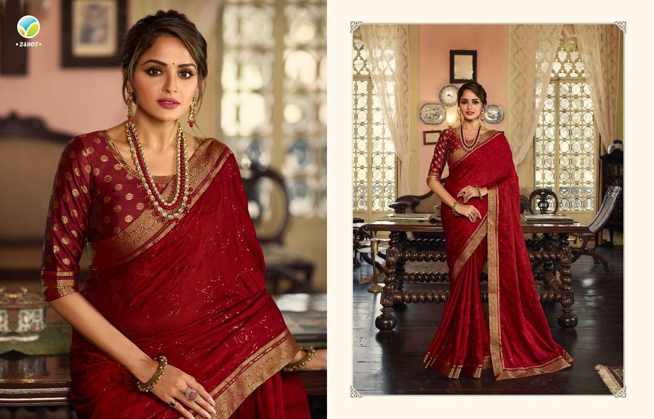 Vinay fashion presents Glowing georgette designer sarees catalog collection 