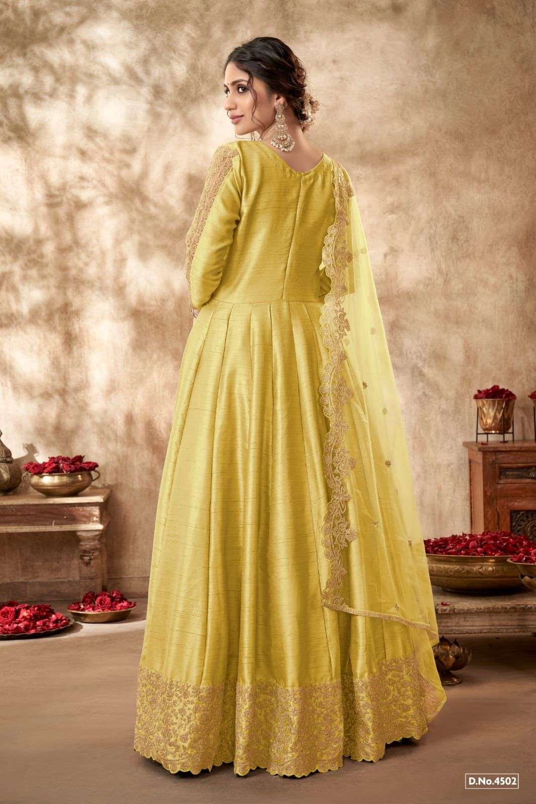 Silk Anarkali Gown Set