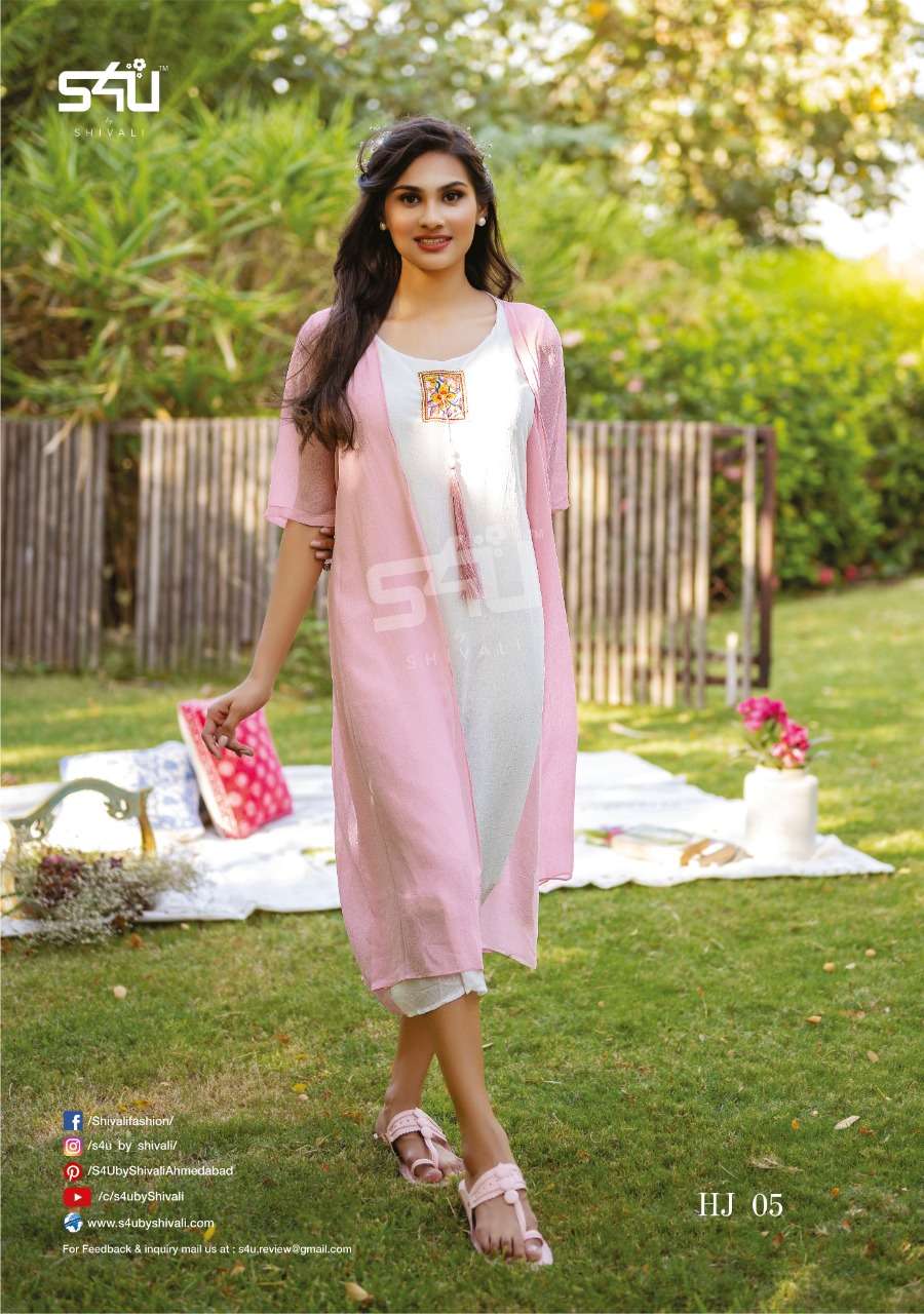 S4U PRESENTS HELLO JACKET WESTERN EDITION IMPORTED CRUSHED GEORGETTE GORGEOUS LOOK KURTI CATALOG