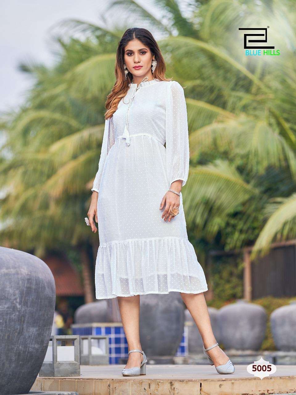 Blue hills presents Charming vol-5 georgette kurtis catalog wholesaler 