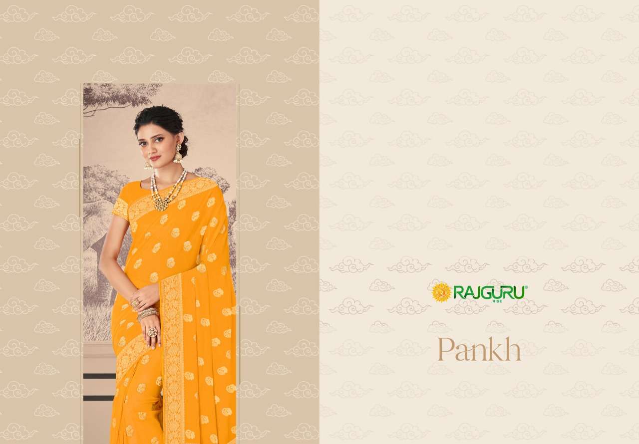RAJGURU PRESENTS PANKH GEORGETTE DESIGNER SAREES CATALOG WHOLESALER AND EXPORTER IN SURAT 