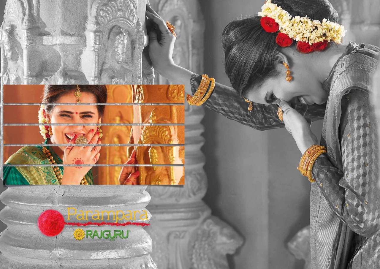 RAJGURU PRESENTS PARAMPARA SOFT RAW SILK FABRIC SAREES CATALOG WHOLESALER AND EXPORTER IN SURAT