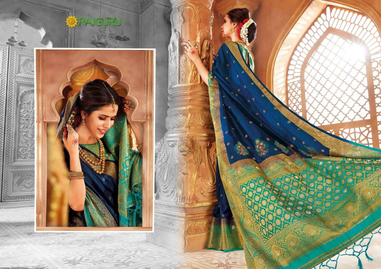 RAJGURU PRESENTS PARAMPARA SOFT RAW SILK FABRIC SAREES CATALOG WHOLESALER AND EXPORTER IN SURAT