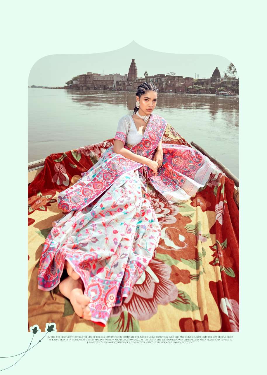 RAJPATH PRESENTS KANI PASHMINA DESIGNER MINAKARI WEAVING SAREES CATALOG WHOLESALER AND EXPORTER IN SURAT