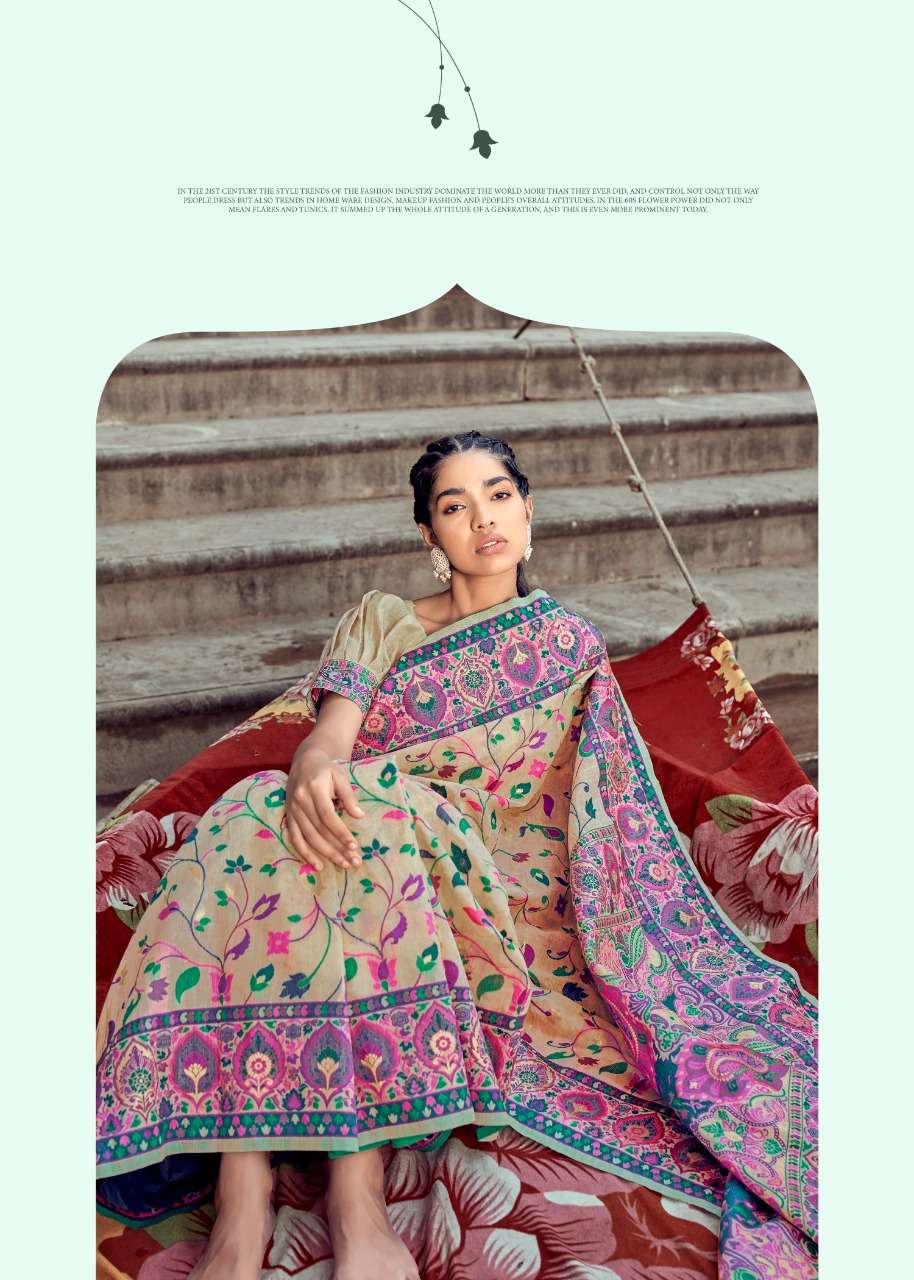 RAJPATH PRESENTS KANI PASHMINA DESIGNER MINAKARI WEAVING SAREES CATALOG WHOLESALER AND EXPORTER IN SURAT
