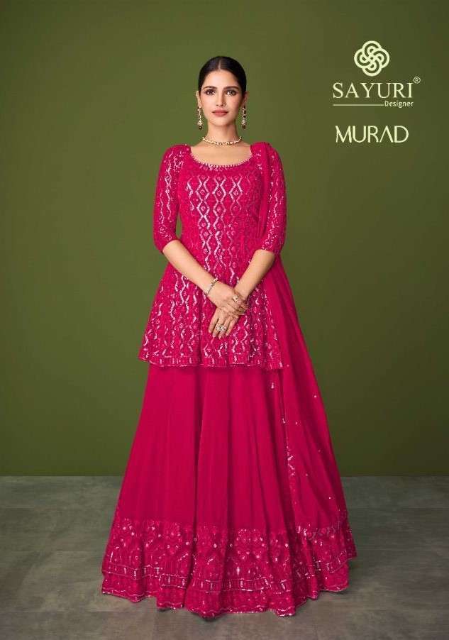 SAYURI DESIGNER PRESENTS MURAD FULL STITCHED PARTY WEAR DRESSES CATALOG WHOLESALER AND EXPORTER IN SURAT 