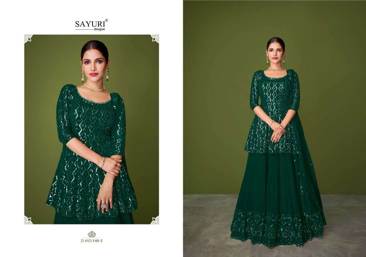 SAYURI DESIGNER PRESENTS MURAD FULL STITCHED PARTY WEAR DRESSES CATALOG WHOLESALER AND EXPORTER IN SURAT 
