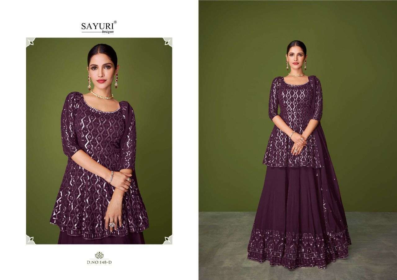 SAYURI DESIGNER PRESENTS MURAD FULL STITCHED PARTY WEAR DRESSES CATALOG WHOLESALER AND EXPORTER IN SURAT 