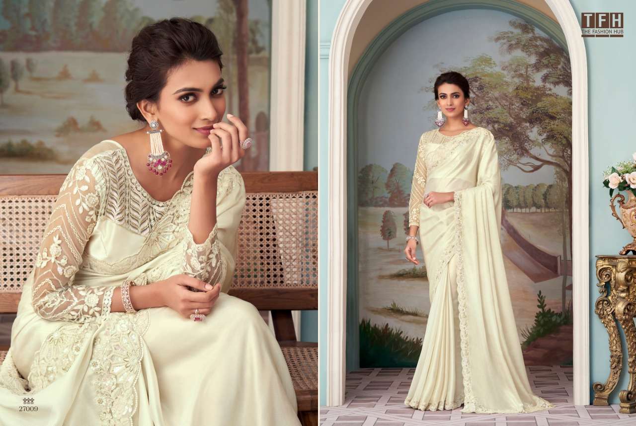 TFH PRESENTS SILVER SCREEN 17TH EDITION NEW DESIGNER PARTYWEAR FANCY SAREES CATALOG WHOLEALER AND EXPORTER IN SURAT