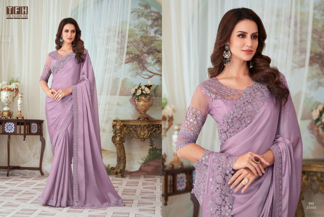 TFH PRESENTS SILVER SCREEN 17TH EDITION NEW DESIGNER PARTYWEAR FANCY SAREES CATALOG WHOLEALER AND EXPORTER IN SURAT