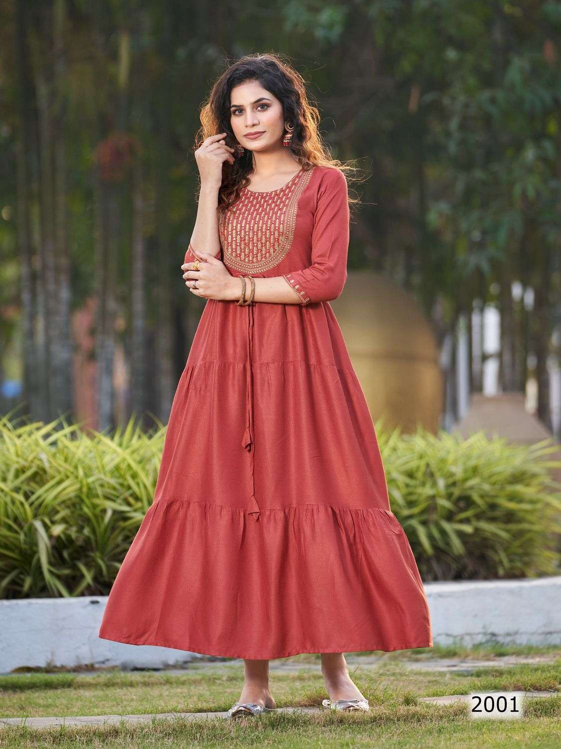 PETALS BY FOUR BUTTONS VISCOSE RICH LOOK GOWN STYLE KURTI WHOLESELLER -  Reewaz International | Wholesaler & Exporter of indian ethnic wear catalogs.
