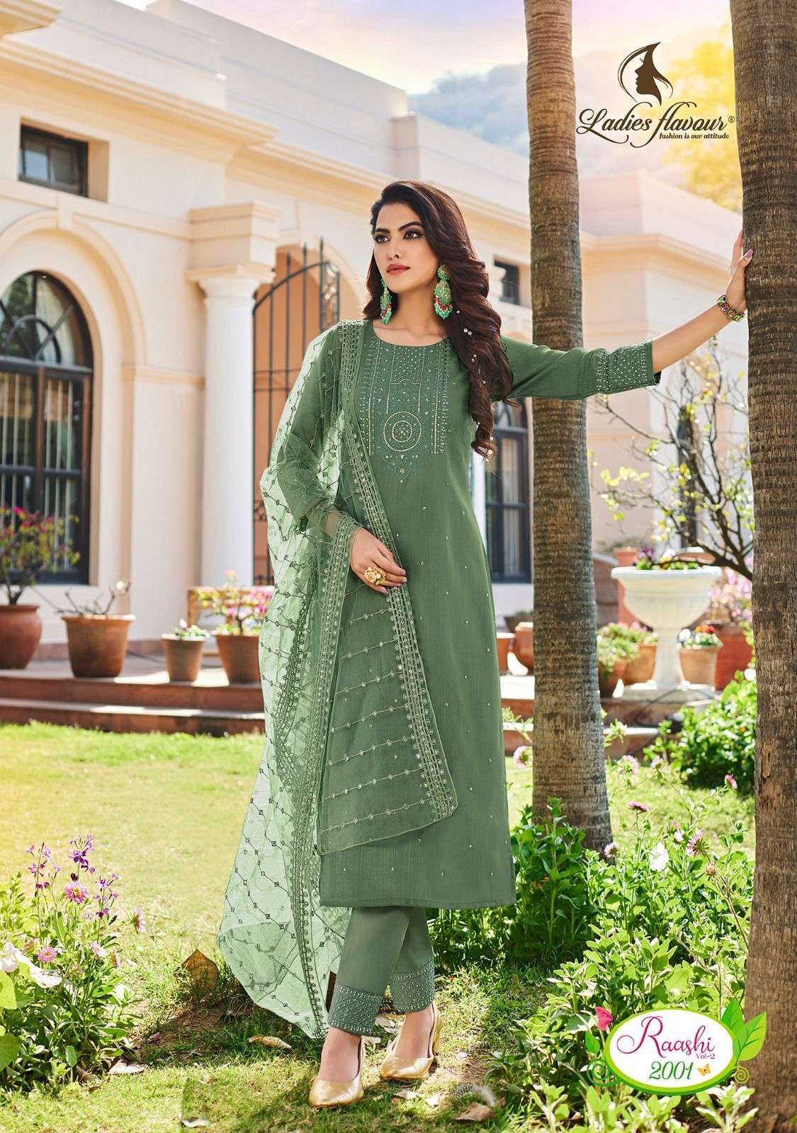 Ladies Flavour Presents Raashi vol-2 Fancy Viscose Kurti Pant Dupatta Set Catalog Wholeasaler and Exporter in Suart 